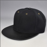 custom wholesale black blank snapback cap